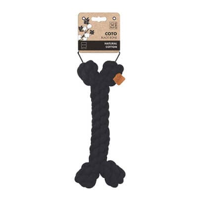 Örgü Kemik Köpek Oyuncağı Siyah 30 Cm