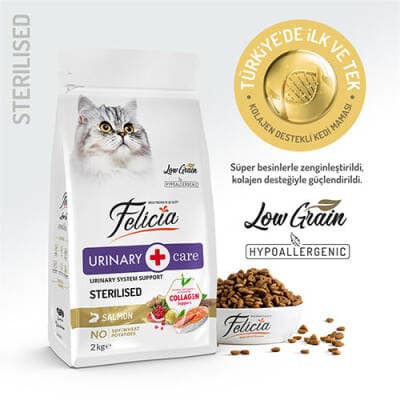 Hypoallergenic Urinary Somonlu Düşük Tahıllı Kısırlaştırılmış Kedi Maması 2 Kg