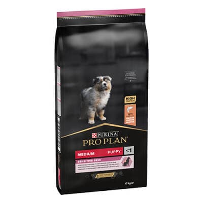 Medium Opti Derma Sensitive Skin Puppy Somonlu Orta Irk Yavru Köpek Maması 12 Kg