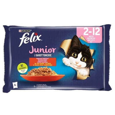 Multipack Junior Sığır Etli ve Tavuklu Yavru Kedi Konservesi 4x85 Gr