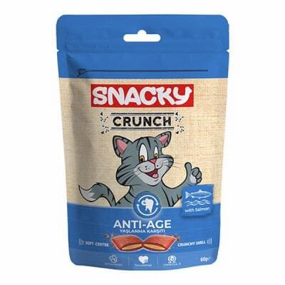 Crunch Anti-Age Yaşlanma Karşıtı Somonlu Kedi Ödülü 60 Gr