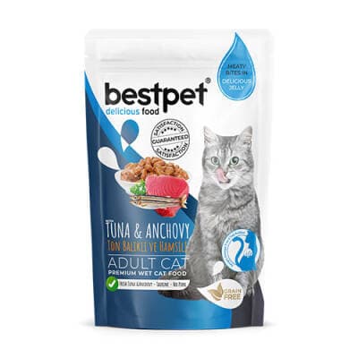 Pouch Ton Balıklı ve Hamsili Jelly Tahılsız Yetişkin Kedi Konservesi 85 Gr