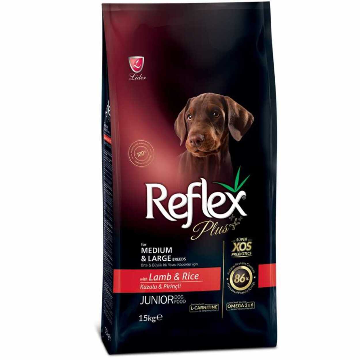 Reflex Plus Kuzu Orta ve Büyük Irk Yavru Köpek Maması 15 Kg