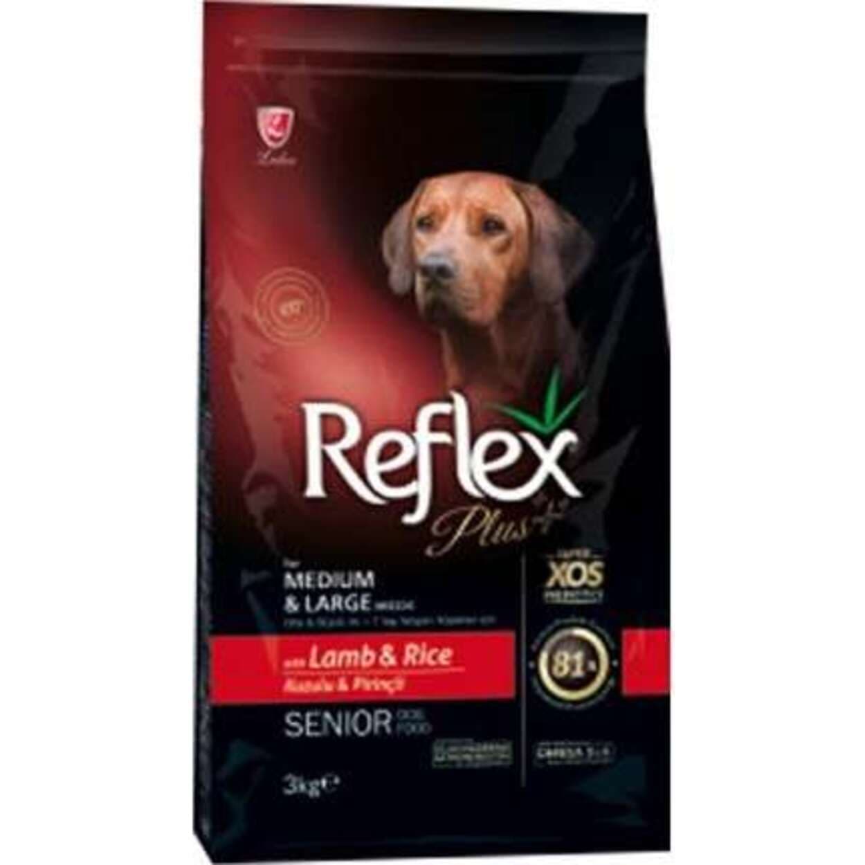 Reflex Plus Senior Orta ve Büyük Irk Kuzu Yaşlı Köpek Maması 3 Kg