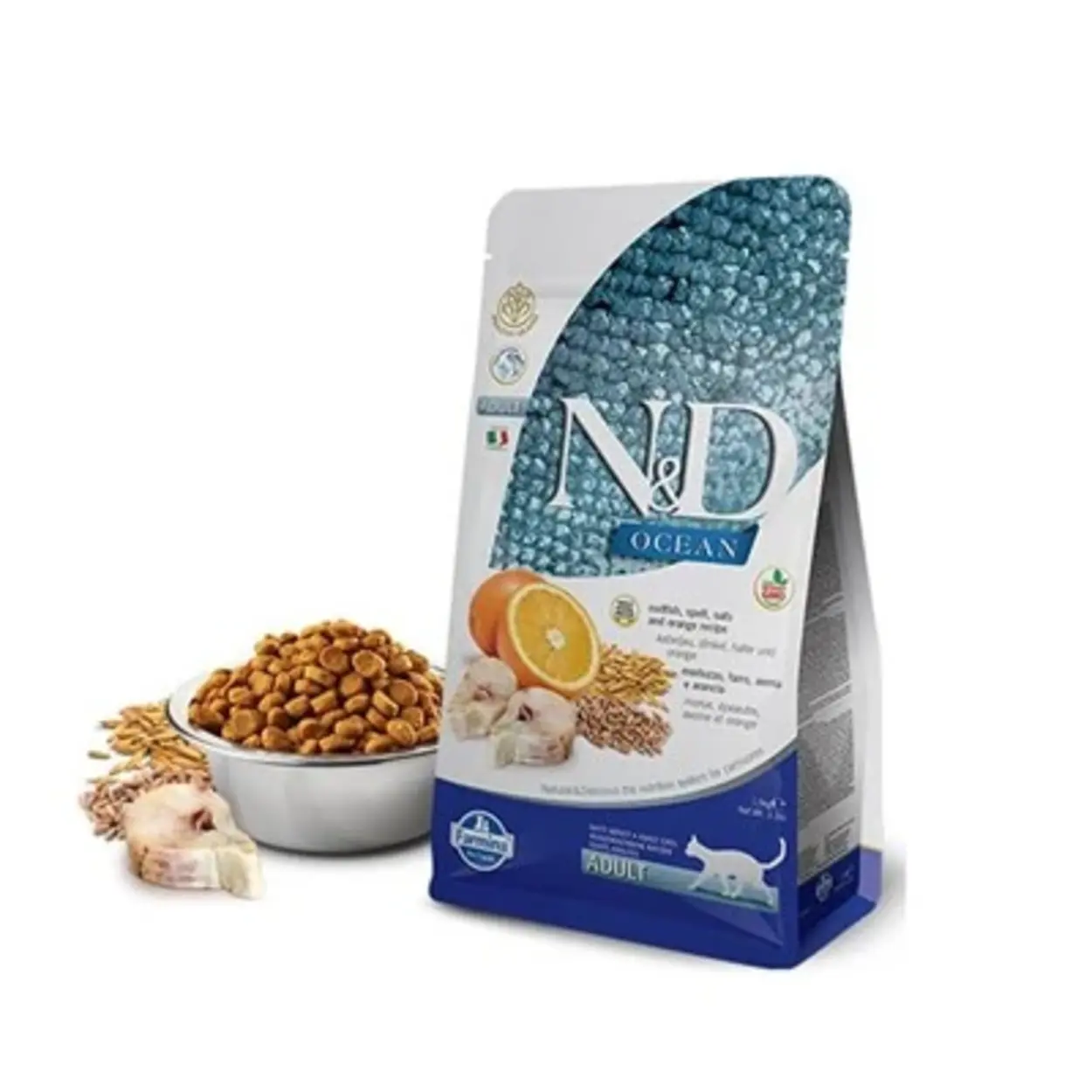 ND Ocean Düşük Tahıllı Morina Balığı Portakal Kedi Maması 1,5 Kg