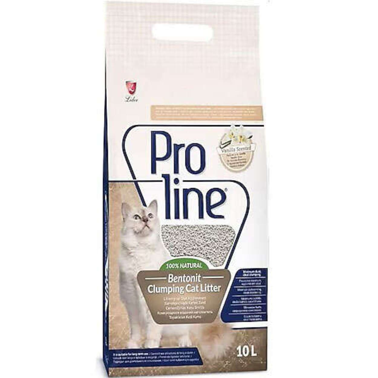 Proline Doğal Topaklanan Vanilya Kokulu Kedi Kumu 10 Lt