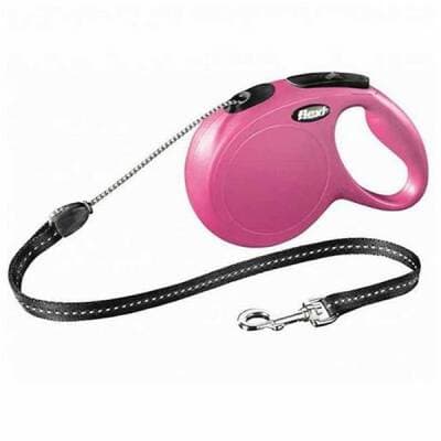 New Classic Otomatik İp Köpek Gezdirme Tasması Medium 8 Mt Pembe