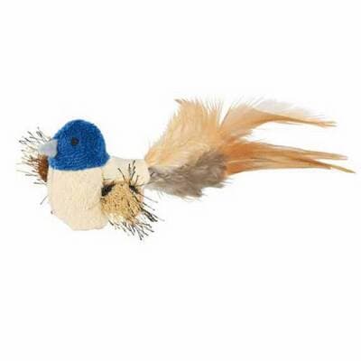Peluş Tüylü Kuyruklu Kuş Kedi Oyuncağı 8 Cm