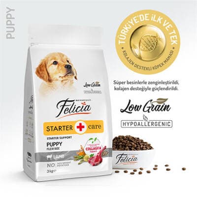 Hypoallergenic Küçük ve Orta Irk Kuzulu Düşük Tahıllı Yavru Köpek Maması 3 Kg