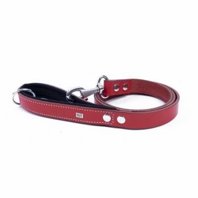 Konfor Klasik Deri Köpek Gezdirme Tasması Kırmızı 2,5x120 Cm