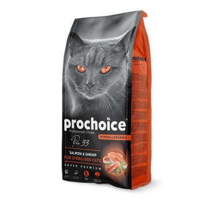 Pro 33 Adult Sterilised Salmonlu ve Karidesli Kısırlaştırılmış Kedi Maması 15 Kg