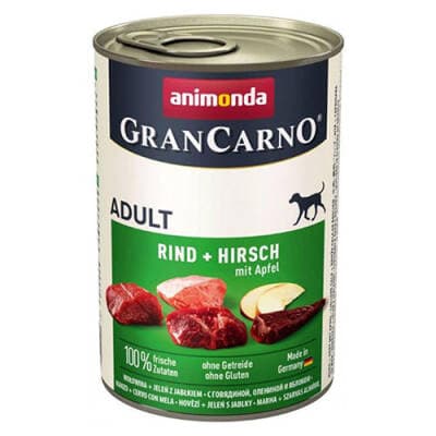 GranCarno Sığır Etli Elmalı ve Geyik Etli Yetişkin Köpek Konservesi 400 Gr