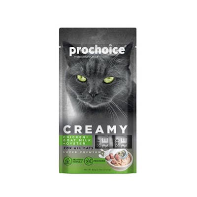 Creamy Tavuklu Keçi Sütlü ve İstiridyeli Sıvı Kedi Ödül Maması 4x15 Gr