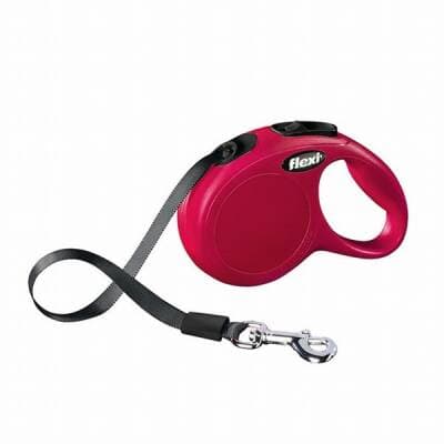 New Classic Otomatik Şerit Köpek Gezdirme Tasması Xsmall 3 Mt Kırmızı